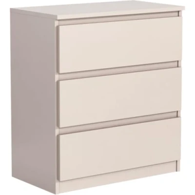 Abbildung von meble masztalerz Kommode Matt mit 3 Schubladen 70 cm, Sideboard Wohnzimmer, Schlafzimmer H: 78,5 B: T: 39 cm Schubladen, Schubladenschrank (Kaschmir)
