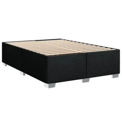 Abbildung von vidaXL Bettgestell, Bett mit Bettfüße Lattenrost, Polsterbett für Schlafzimmer, Doppelbett Bettrahmen, Modern, Schwarz 160x200cm Stoff