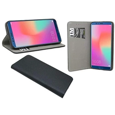 Abbildung von cofi1453® Buch Tasche Smart kompatibel mit HONOR VIEW 10 Handy Hülle Etui Brieftasche Schutzhülle Standfunktion, Kartenfach Schwarz