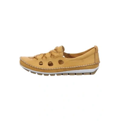 Abbildung von Gemini 003115 01 Damen Ballerina Slipper Mokassins Leder, Größe:38 EU, Farbe:Gelb