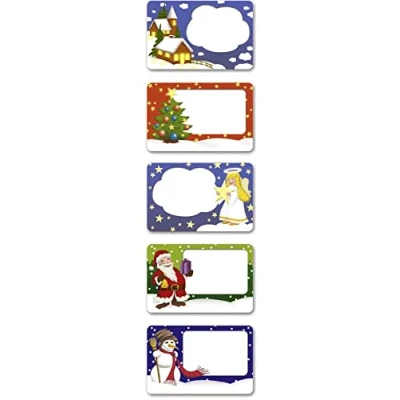Abbildung von Maximex Weihnachtsetiketten 100 Stück mit Dispenser, verschiedene Motive, selbstklebend, 6,2 x 5,1 cm
