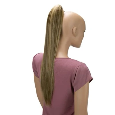 Abbildung von CAISHA 60cm Glatt Pferdeschwanz Mit Butterflyklammer Haarteil Zopf Hitzebeständig Haarverlängerung Braun Blond Gesträhnt H627