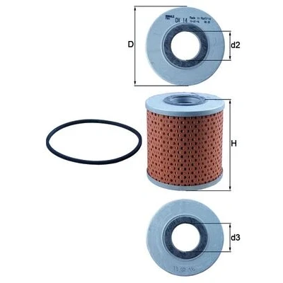 Abbildung von MAHLE ORIGINAL OX 14D Ölfilter Filtereinsatz FORD: Transit Mk2 Pritsche/Fahrgestell, Kastenwagen, Mk1 Bus