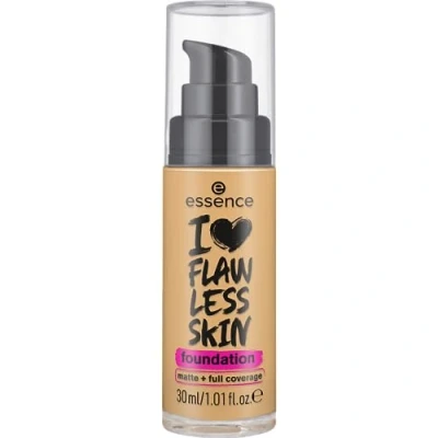 Abbildung von essence I LOVE FLAWLESS SKIN foundation, Nr. 40, Nude, langanhaltend, mattierend, sofortiges Ergebnis, matt, vegan, ölfrei, UVA und UVB Filter + SPF 20, ohne Parfüm, 1er Pack (30ml)