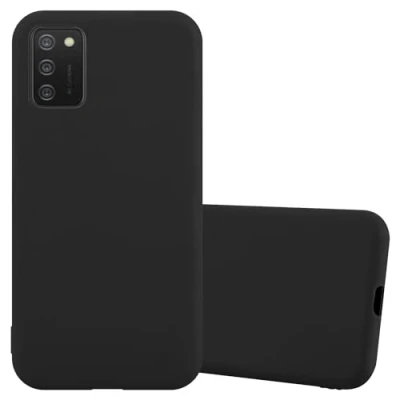 Abbildung von Cadorabo Hülle kompatibel mit Samsung Galaxy A02s Schutzhülle TPU Silikon Case Candy Design Slim Kratzfest Weiche Gummi Rundumschutz für in Schwarz