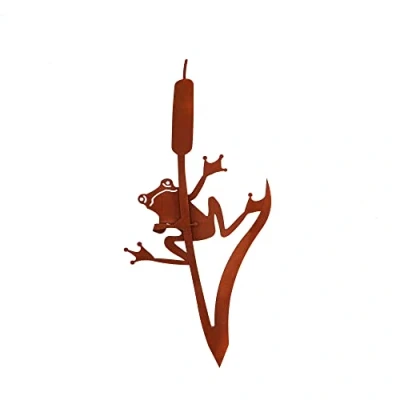 Abbildung von UNUS GARDEN Gartenstecker Rost Frosch auf Schilf (1 St)