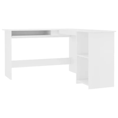 Abbildung von vidaXL Eckschreibtisch in L Form Computertisch Schreibtisch Bürotisch PC Tisch Winkelschreibtisch Arbeitstisch Weiß 120x140x75cm Holzwerkstoff