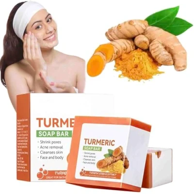 Abbildung von Sadoer Turmeric Soap Bar, Natural Smoothing and Cleanses Skin Face Wash Serum, Bar for &amp; Body