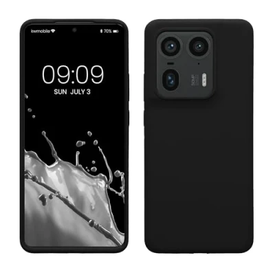 Abbildung von kwmobile Hülle kompatibel mit Motorola Edge 50 Ultra Silikon Handy Case Handyhülle weiche Oberfläche kabelloses Laden Schwarz