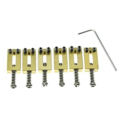Abbildung von KAISH Northwest Guitars Steg Sattel aus massivem Messing, 10,5 mm, für Stratocaster oder Telecaster