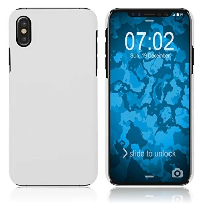 Abbildung von PhoneNatic case kompatibel mit Apple iPhone XS Hülle weiß gummiert Hard Cover