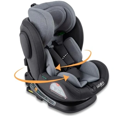Abbildung von FableKids Autokindersitz Autositz Kinderautositz 360 drehbar Isofix 40 150 cm, ab: 0 Monate, bis: 5 Jahre, 1,00 kg, 36,00 (Grau)