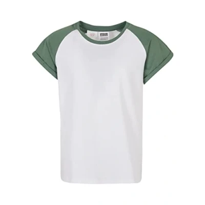 Abbildung von Urban Classics Contrast Raglan Tshirt print für Kinder, Größe: 158/164, White salvia