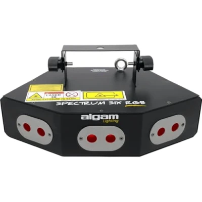 Abbildung von ALGAM LIGHTING SPECTRUM SIX RGB Animationslaser 6 Strahlen 360 mW Laserklasse 3B IP20 300 x 210 140 mm