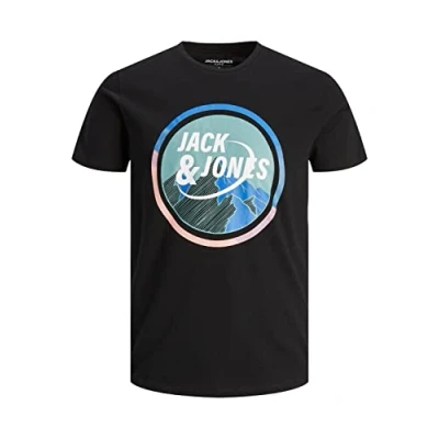Abbildung von JACK &amp; JONES Men&#039;s JCOBOOSTER Tee SS Crew Neck JAN 23 T Shirt, Black, L