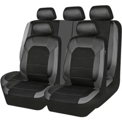 Abbildung von LEJOLI Sitzbezüge Auto Autositzbezüge Universal Set für Audi A4 B9 allroad B6 8E Avant B7 B8 8K Zubehör,Schwarz grau
