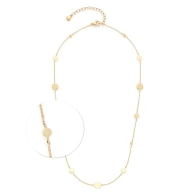 Abbildung von JEWELS BY LEONARDO Halskette Ciao Milla, kurze Kette aus goldfarbenem Edelstahl, Plättchen in verschiednen Größen, 42 47 cm Länge, Schmuck Geschenk, 024456