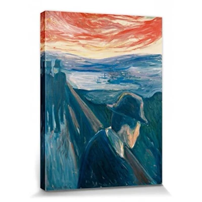 Abbildung von 1art1 Edvard Munch Poster Die Verzweiflung, 1892 Bilder Leinwand Bild Auf Keilrahmen XXL Wandbild Kunstdruck Als Leinwandbild 80x60 cm