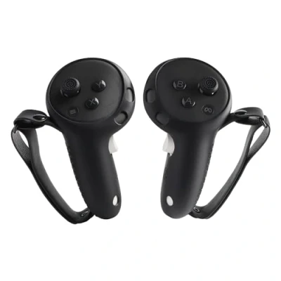 Abbildung von Growalleter VR Touch Controller Grips Cover für Meta Quest 3s/Quest 3, Virtual Reality Headset Zubehör, Silikon Schutzhülle mit Verstellbarer Handschlaufe (Schwarz)