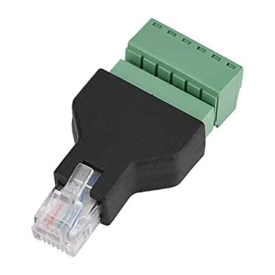 Abbildung von Zerone RJ12 6P6C Stecker auf 6 Schraubklemmen, Stecker, Adapter, CCTV Adapter