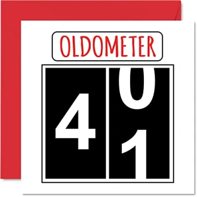 Abbildung von Stuff4 Lustige Karten zum 41. Geburtstag für Männer und Frauen Oldometer Glückwunschkarte Vater, Mutter, Bruder, Schwester, Opa, Kindermädchen, Oma, 145mm Grußkarten