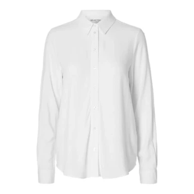 Abbildung von Selected Femme Slfviva Hemdbluse, Damen, Größe: 34, Snow white