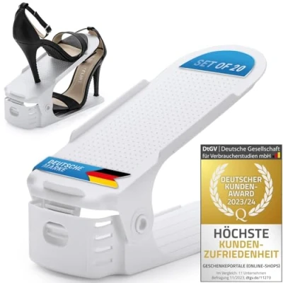 Abbildung von Goods+Gadgets Schuhstapler Schuhorganizer 50% mehr Platz, im Schuhregal Schuhordner 10 Paar
