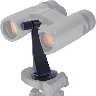 Abbildung von Fernglas Stativadapter, schwarzer Anti Shake Metall Adapterhalterung Stativhalterung 1/4 Zoll Gewinde für Teleskop