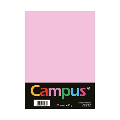 Abbildung von Campus Farbiges A4 Papier, 80 g/m², 210 x 297 mm, Papier mit weicher Haptik, 100 Stück, ideal für Buchbindung, Büro, Zeichnen und Basteln. Farbe: Rosa