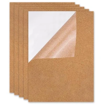 Abbildung von Korkplatte Selbstklebend 5 Stück Rechteckig Korkplatten 1 mm Dicke für die Wand Fußböden Untersetzer Dekoration 21x30 cm
