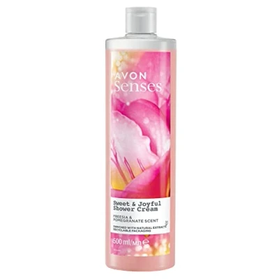 Abbildung von Avon Senses Sweat &amp; Joyful Freesie und Granatapfel Duft Creme Duschgel 500 Ml.
