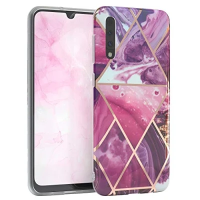 Abbildung von EAZY CASE Handyhülle Silikon mit Kameraschutz kompatibel Samsung Galaxy A30s / A50 A50s, im Marmor Design, Motiv Hülle, Ultra dünn, Slimcover, Silikonhülle, Backcover, Beere