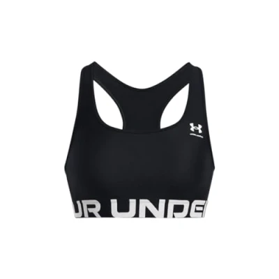 Abbildung von Under Armour Authentics MID Branded Sportbh mit mittlerer Stützkraft, Damen, Größe: XXL, Black/white