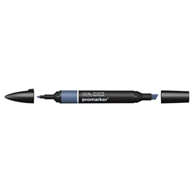Abbildung von Winsor &amp; Newton &quot; ProMarker 0203401 Professioneller Layoutmarker 2 Spitzen, fein breit für Zeichnungen, Design Layouts Mitternachtsblau