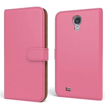 Abbildung von EAZY CASE Tasche kompatibel mit Samsung Galaxy S4 / Neo Schutzhülle Standfunktion Klapphülle Bookstyle, Handytasche Handyhülle Magnetverschluss und Kartenfach, Kunstleder, Pink