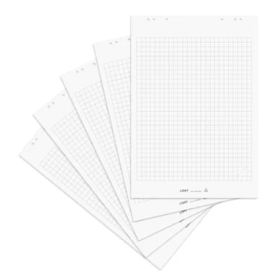 Abbildung von Limit Flipchart Papier, kariert, 20 Blatt je Block, 70 g/m², 5 Stück, Weiß