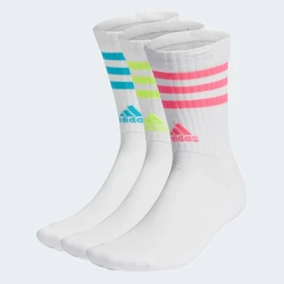 Abbildung von adidas Performance CREW Unisex 3 PACK Socken, Größe: XL/XXL, White/lucid cyan/lucid lemon/lucid pink