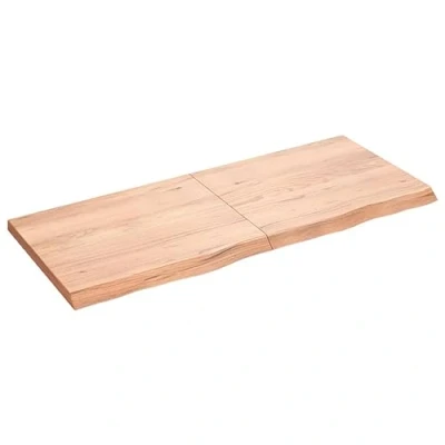 Abbildung von vidaXL Tischplatte, Schreibtischplatte mit Naturkante, Holztischplatte für Esstische Couchtische, Esstischplatte Couchtischplatte DIY Platte, Hellbraun Massivholz Eiche Unbehandelt