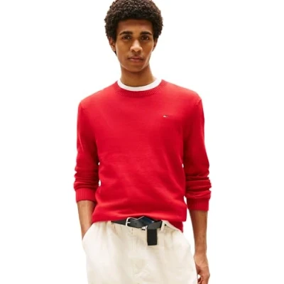 Abbildung von Tommy Jeans Herren Pullover Rundhalsausschnitt, Rot (Sapphire Red), M