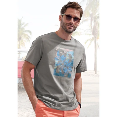 Abbildung von John Devin T Shirt, Rundhalsshirt mit Surf Aufdruck aus reiner Baumwolle