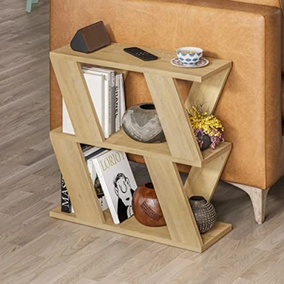 Abbildung von HOCUS PICUS Lazena Holz Beistelltisch mit Zeitschriftenständer Moderner Sofatisch, Couchtisch für Wohnzimmer, Büro, Schlafzimmer 60 x 22 57 cm Eiche