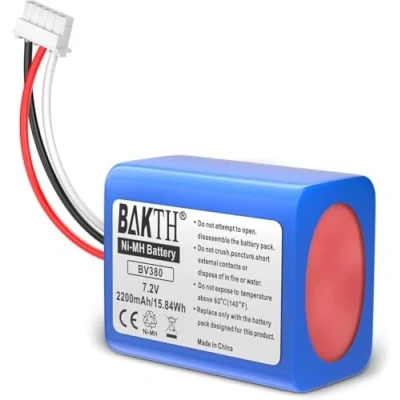 Abbildung von BAKTH 2200mAh 7.2V NiMH Akku echte Kapazität für Braava 380T, 380, 390T MINT Plus 5200, 5200C