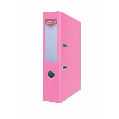 Abbildung von OFFICER PRODUCTS 21011221 13 Ordner A4/75 mm Rosa Kunststoffbezug PP/Papier Schlitzordner, Büroordner, Aktenordner Metall Kantenschutz Metallgefasstes Griffloch Hebelmechanik Einsteckrückenschild