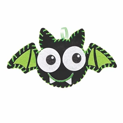 Abbildung von Baker Ross FE672 Fledermaus Bastelset Nähset für Kinder 3er Pack, zum Nähen Kinder, Halloween Bastelsets, Party Aktivitäten,