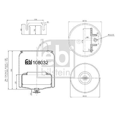 Abbildung von FEBI BILSTEIN 108032 Federbalg, Luftfederung VOLVO: FH