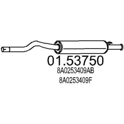 Abbildung von MTS 01.53750 Mittelschalldämpfer 1140 AUDI: 80 B4 Avant, Limousine