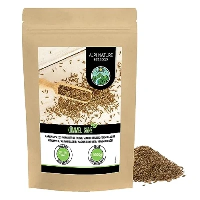 Abbildung von Kümmel ganz (1kg), Kümmelsamen 100% naturrein, Kümmelkörner natürlich ohne Zusätze, vegan