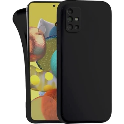Abbildung von MyGadget Hülle für Samsung Galaxy A51 4G robuste Silikon Schutzhülle TPU Case Slim Silikonhülle Back Cover Kratzfest Handyhülle Matt Schwarz