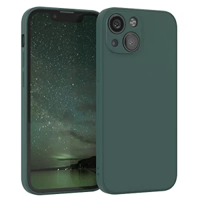 Abbildung von EAZY Case Silikonhülle für iPhone 13 Mini Hülle Silikon Grün weich stoßfeste Handyhülle Schutzhülle mit Kameraschutz Dünn Premium Schutz Cover TPU Phone Bumper in Piniengrün