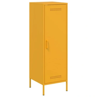 Abbildung von vidaXL Highboard, Sideboard mit Stauraum, Kommode Anrichte für Wohnzimmer, Mehrzweckschrank Beistellschrank Schrank, Industrie Stil, Senfgelb Stahl